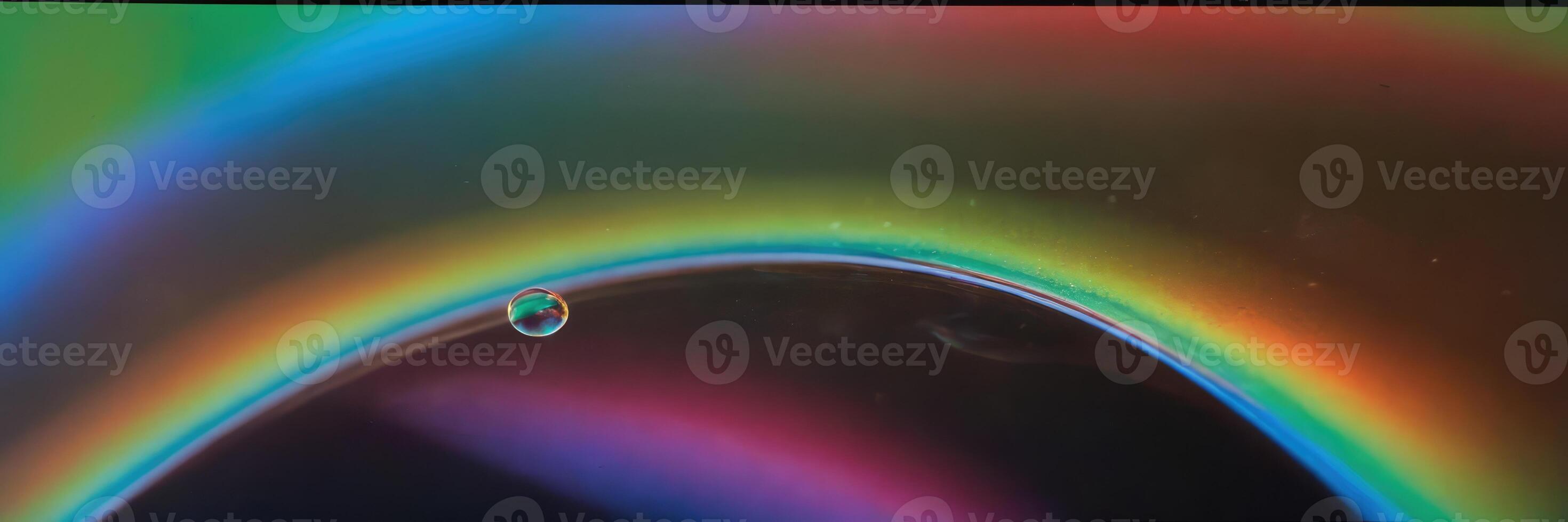 A soap bubble in the light of an rainbow prism. photo