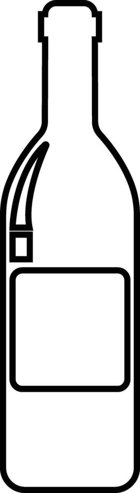 Wine bottle icon in line. isolated on Shape of traditional glass bottle of still wine Glass Bottle Types Alcohol Beverage Bar Drink Concept for apps, website vector