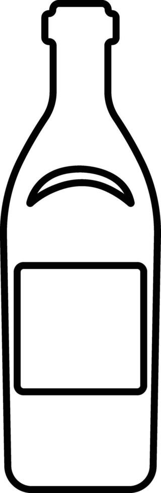 Wine bottle icon in line. isolated on Shape of traditional glass bottle of still wine Glass Bottle Types Alcohol Beverage Bar Drink Concept for apps, website vector