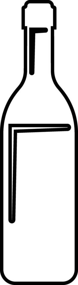 Wine bottle icon in line. isolated on Shape of traditional glass bottle of still wine Glass Bottle Types Alcohol Beverage Bar Drink Concept for apps, website vector