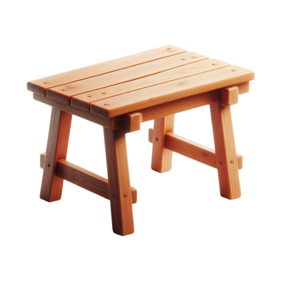 Small wooden stool on a transparent background png