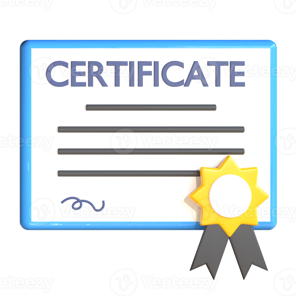 3D Certificate School png