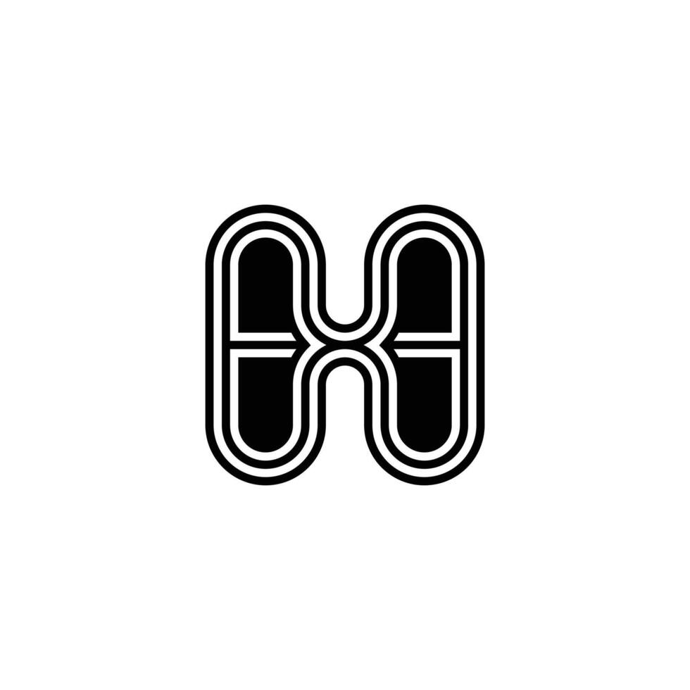 Alphabet Initials logo HX, XH, X and H vector