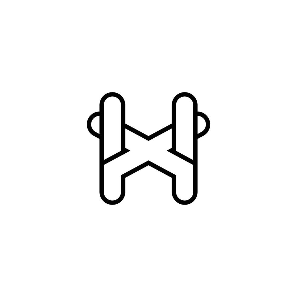 Alphabet Initials logo HX, XH, X and H vector