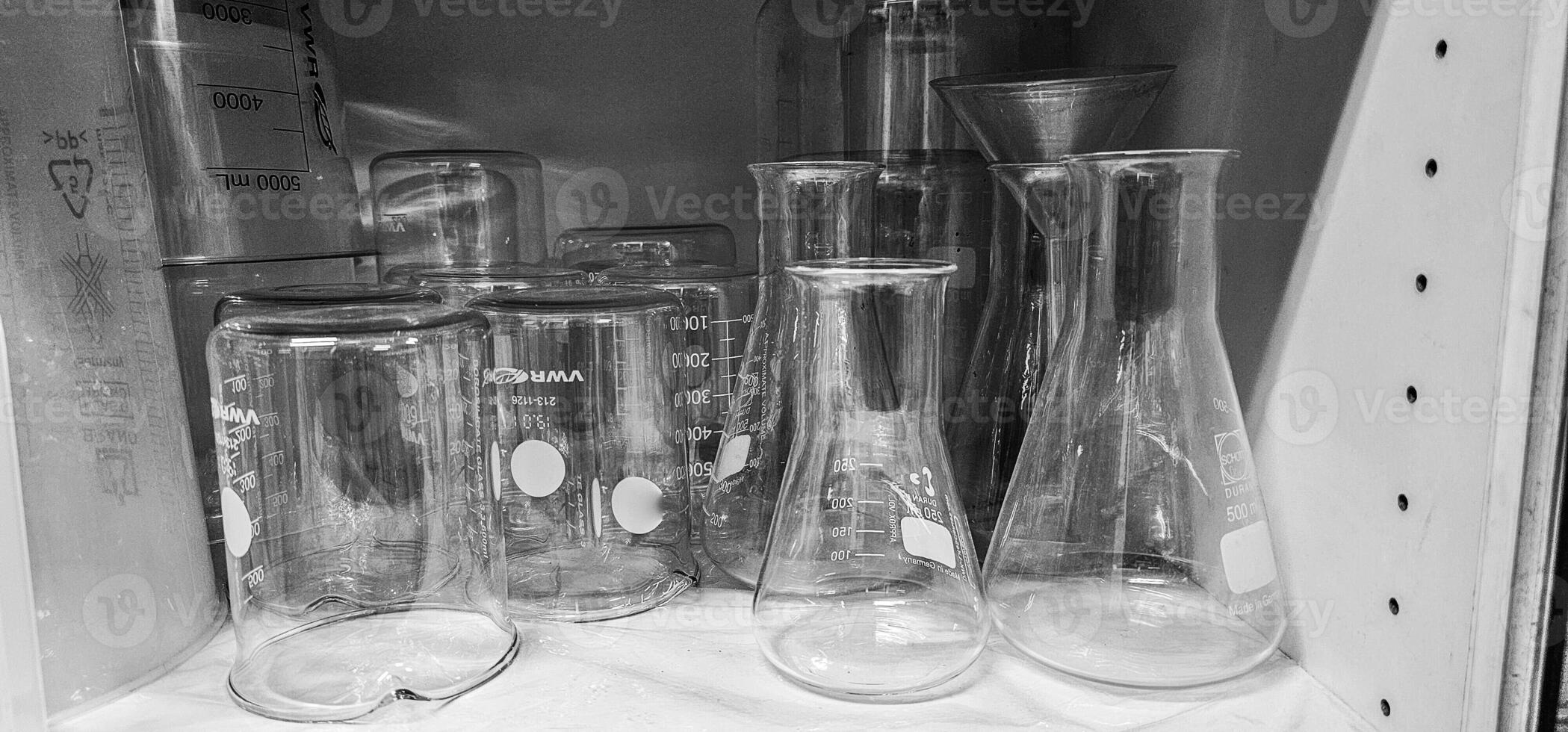 Glass ampoules for chemical tests in an Italian industrial chemical laboratory photo