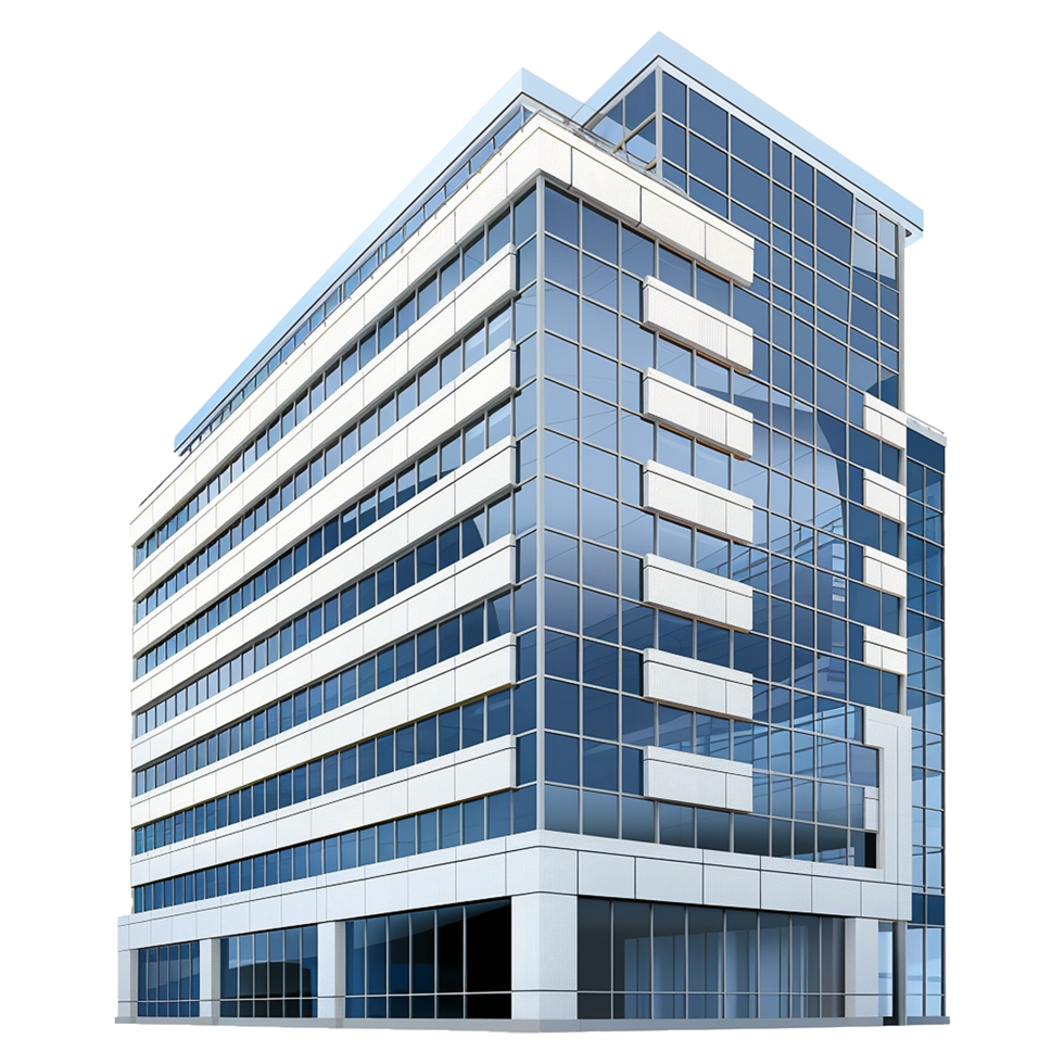 Business center building isolated on transparent background png