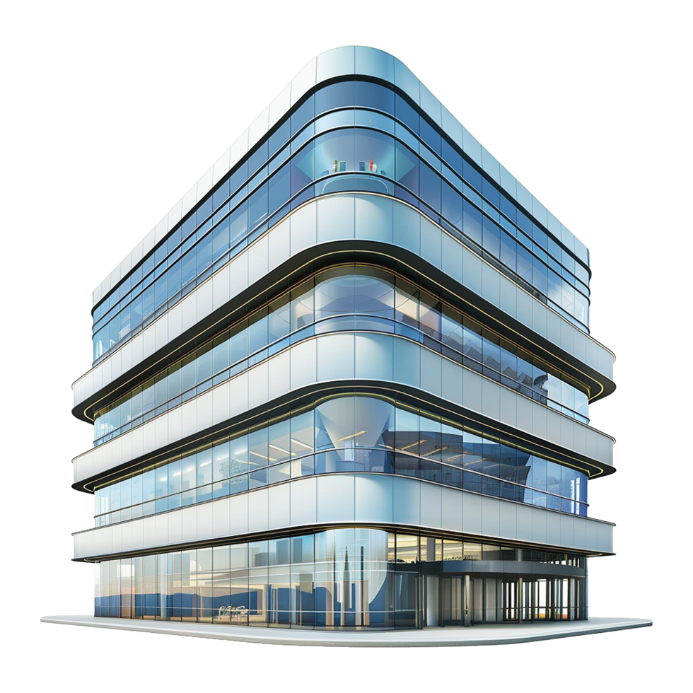 Business center building isolated on transparent background png