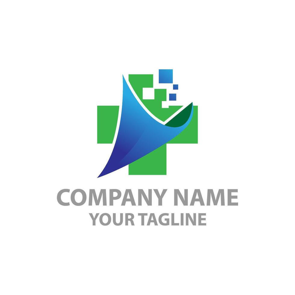 Medical logotype, design element or icon for the pharmacy or health centre. High-tech medicine logo. vector