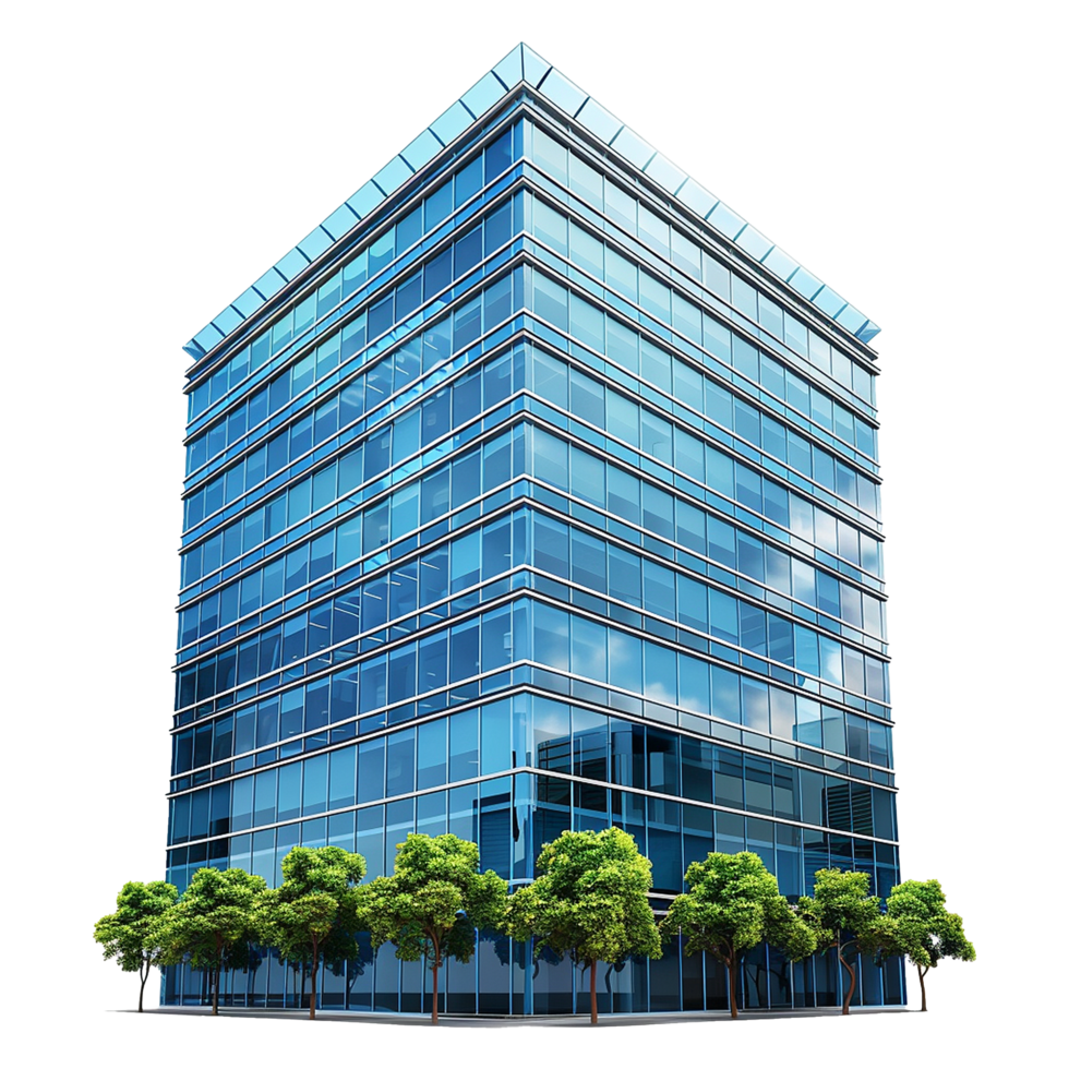 Business center building isolated on transparent background png