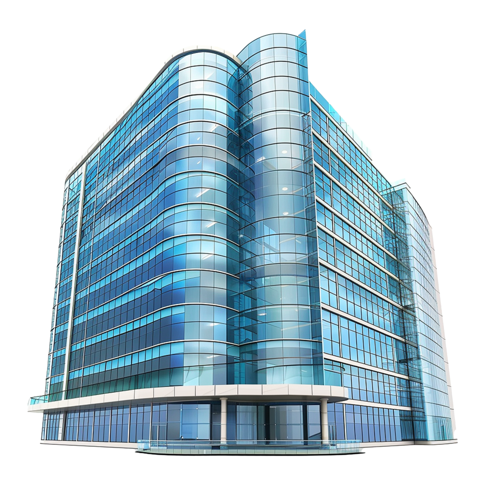 Business center building isolated on transparent background png