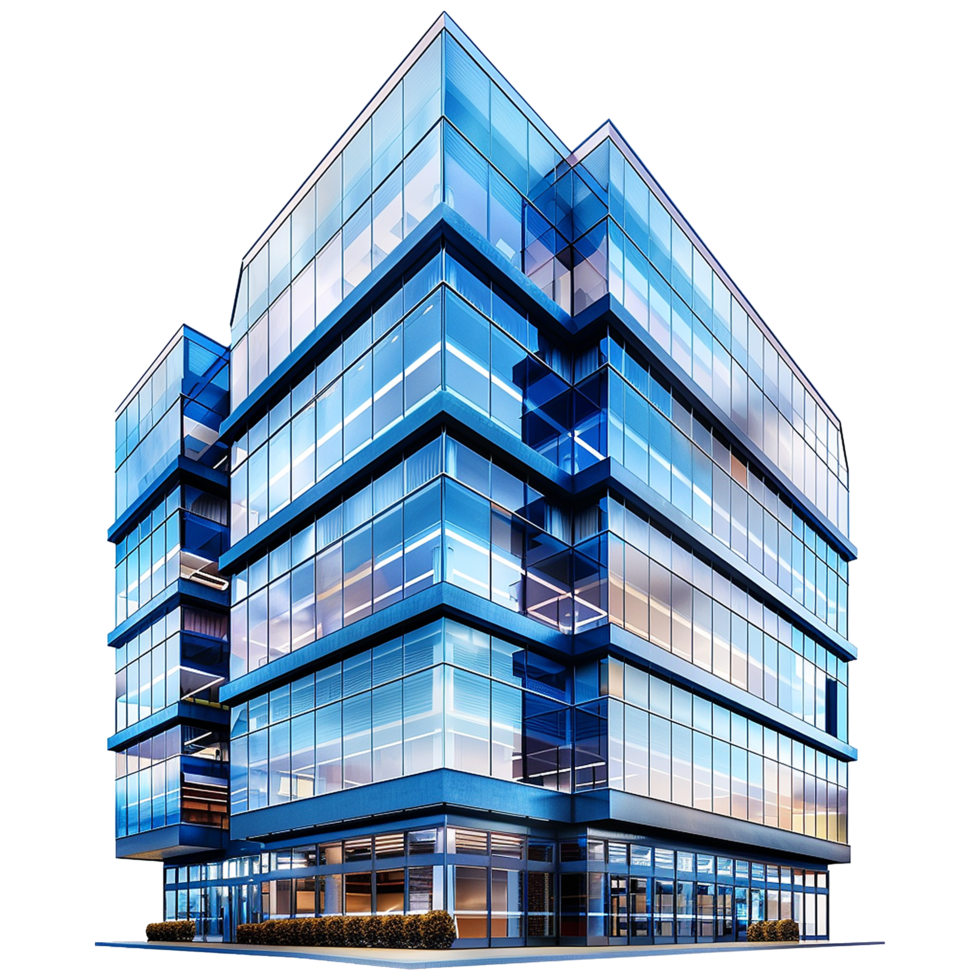 Business center building isolated on transparent background png