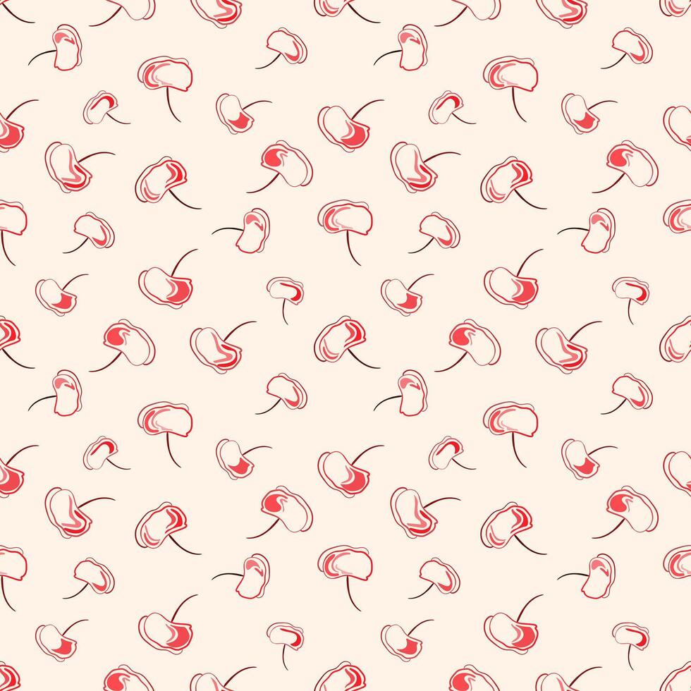 Red isolated poppies, abstract pattern. Minimalistic hand-drawn floral pattern design. Seamless texture for web, textile and stationery. Modern vibrant abstract florals. vector