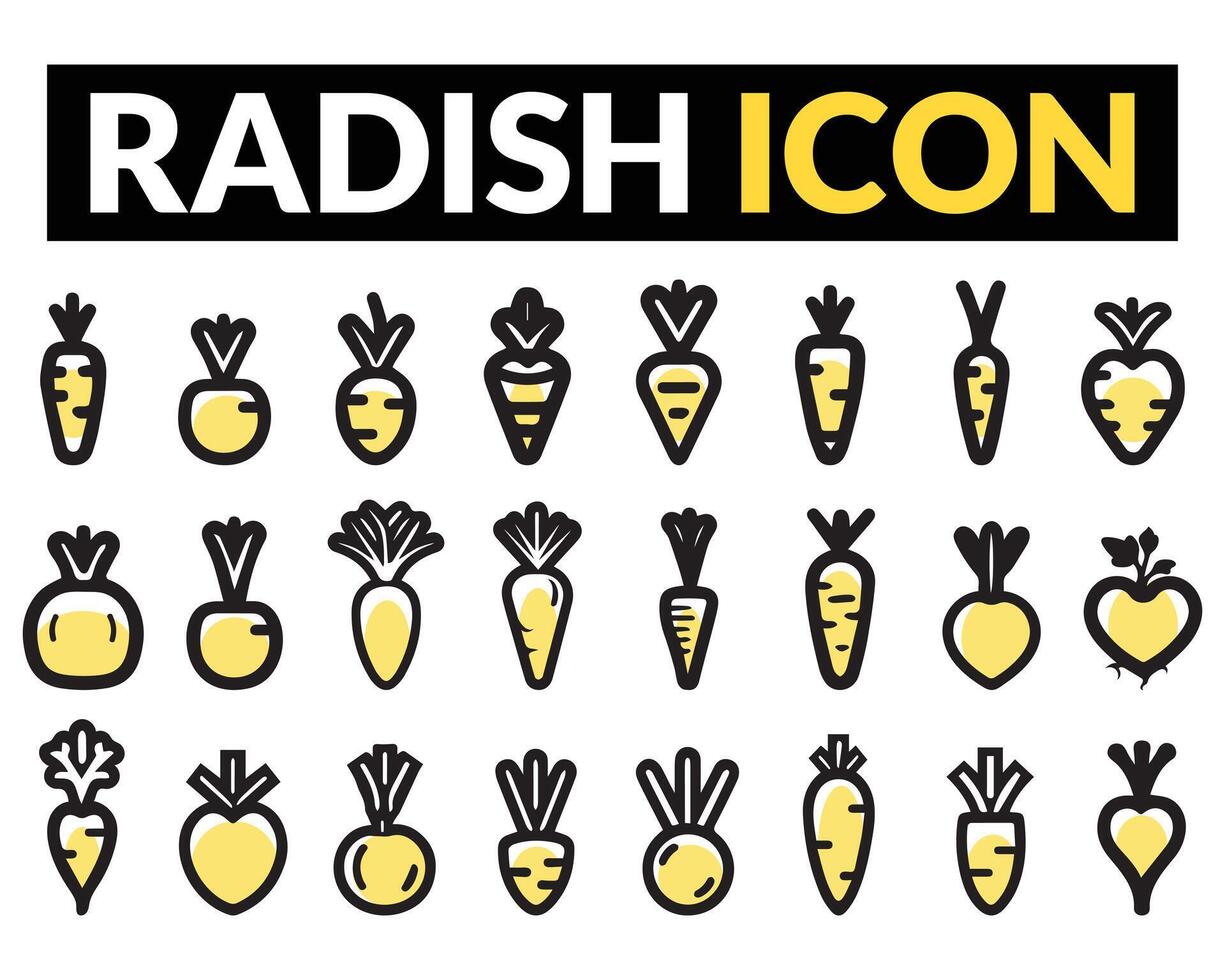 Radish food icon color nutrition vitamin fresh design. vector