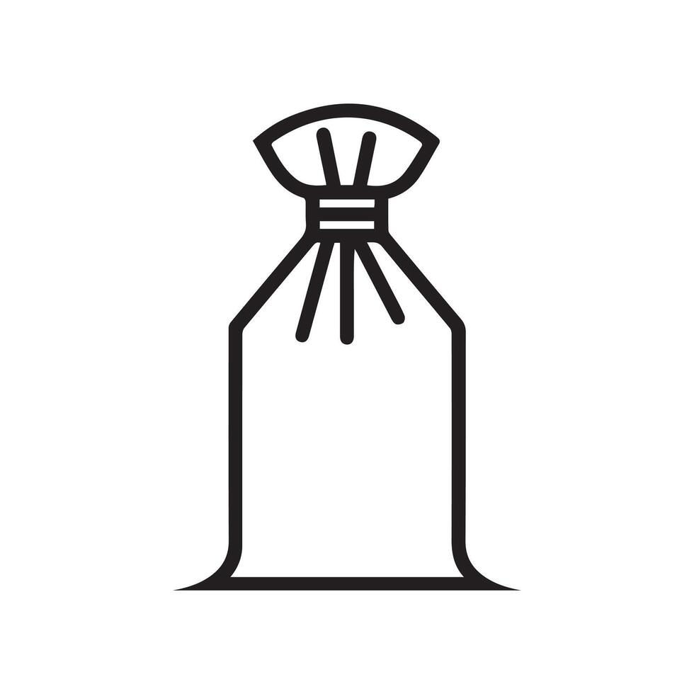 Sack black outline icon. Work farming design. vector