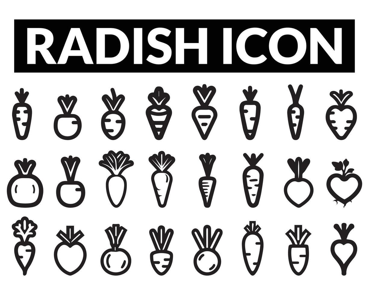 Radish food icon color nutrition vitamin fresh design. vector