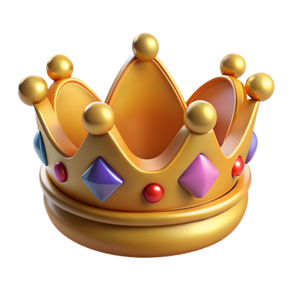 Golden Crown 3d Object png