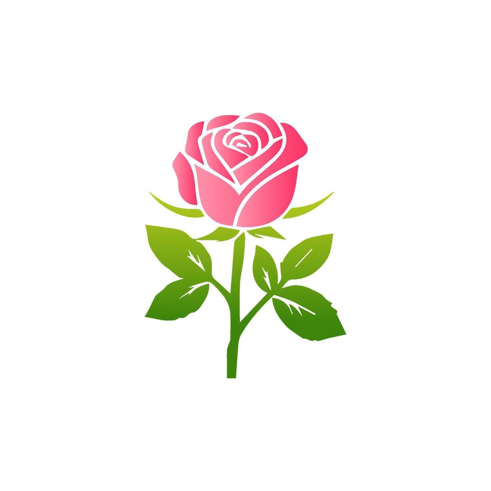 Pink rose flowers, floral decorated with gorgeous multicolored blooming flowers and leaves border. Spring botanical flat illustration on white background vector