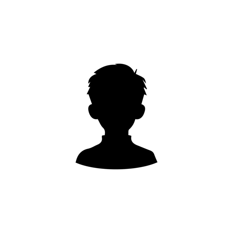 Silhouette of a boy. The side of the child's head. vector