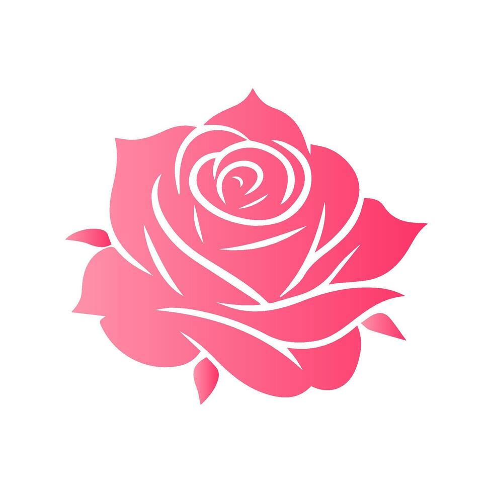 Pink rose flowers, floral decorated with gorgeous multicolored blooming flowers and leaves border. Spring botanical flat illustration on white background vector