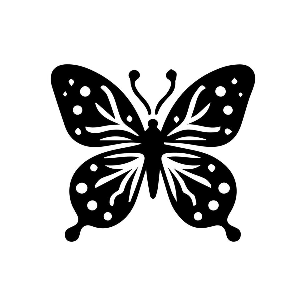Butterfly silhouettes. Cute spring insects with openwork wings, flying butterfly. Winged insect, various detail beautiful moth decorative wildlife elements. vector