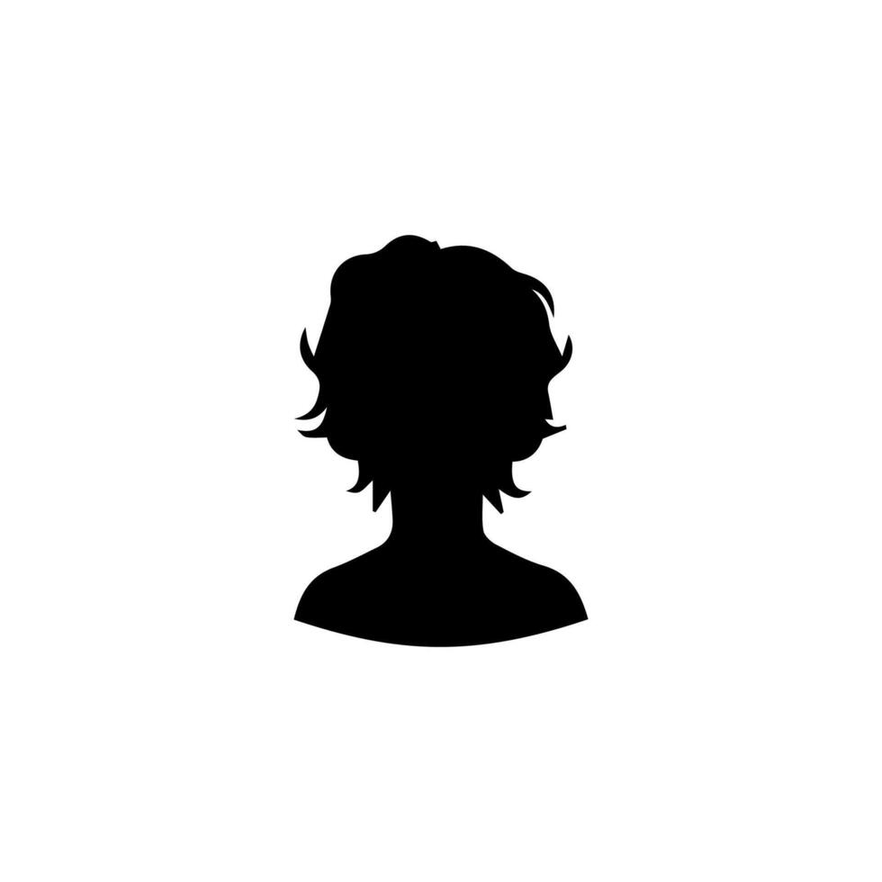 Silhouette of a boy. The side of the child's head. vector