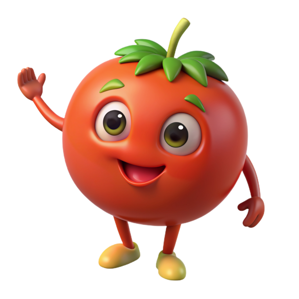 Tomato Mascot 3d Concept png