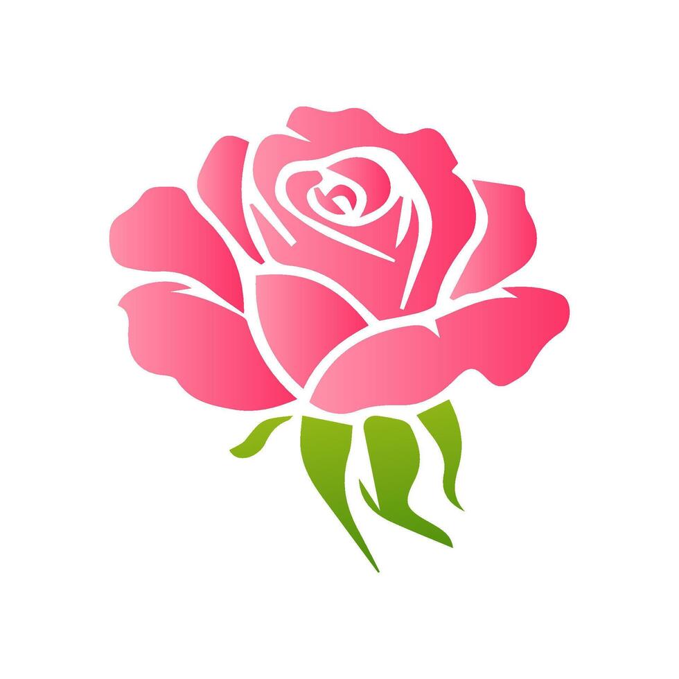 Pink rose flowers, floral decorated with gorgeous multicolored blooming flowers and leaves border. Spring botanical flat illustration on white background vector
