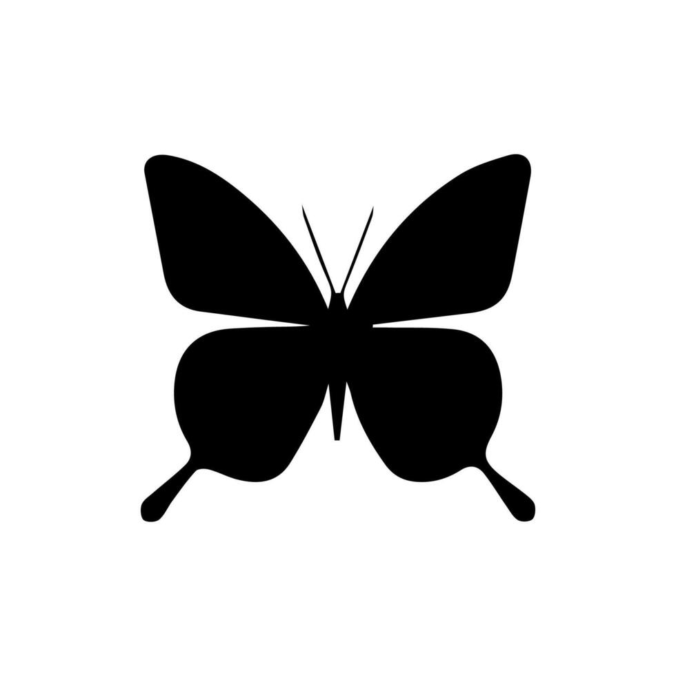 Butterfly silhouettes. Cute spring insects with openwork wings, flying butterfly. Winged insect, various detail beautiful moth decorative wildlife elements. vector
