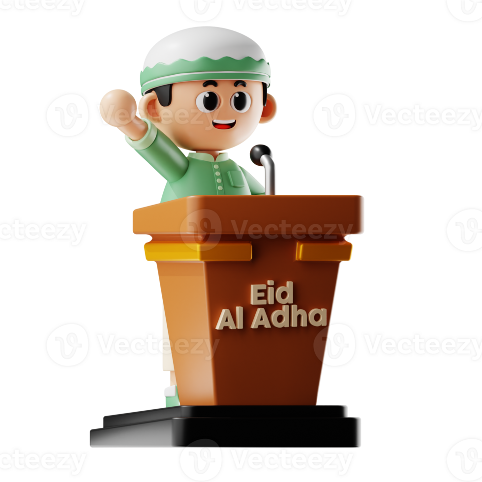 3d Character Boy Give A Speech Pose png