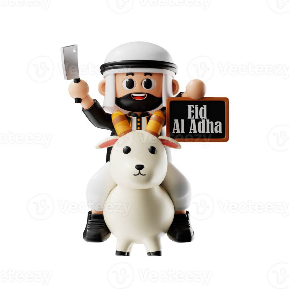 3d Character Ride A Sheep Pose png