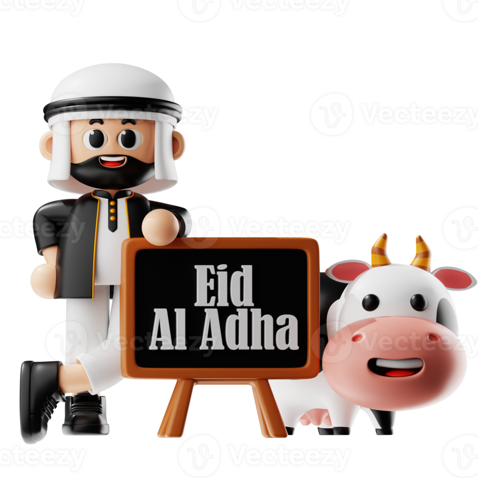 3d Character Happy Eid Al Adha Pose png