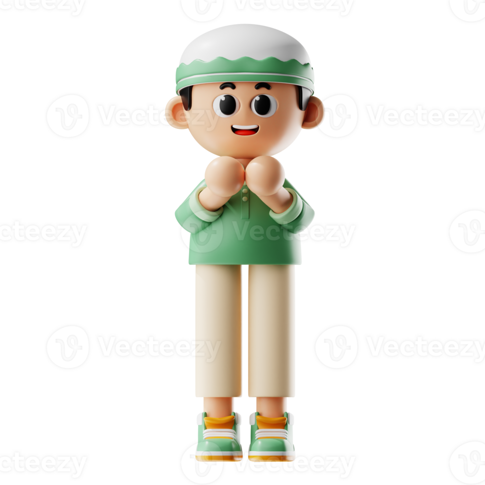 3d Character Boy Apologize Pose png