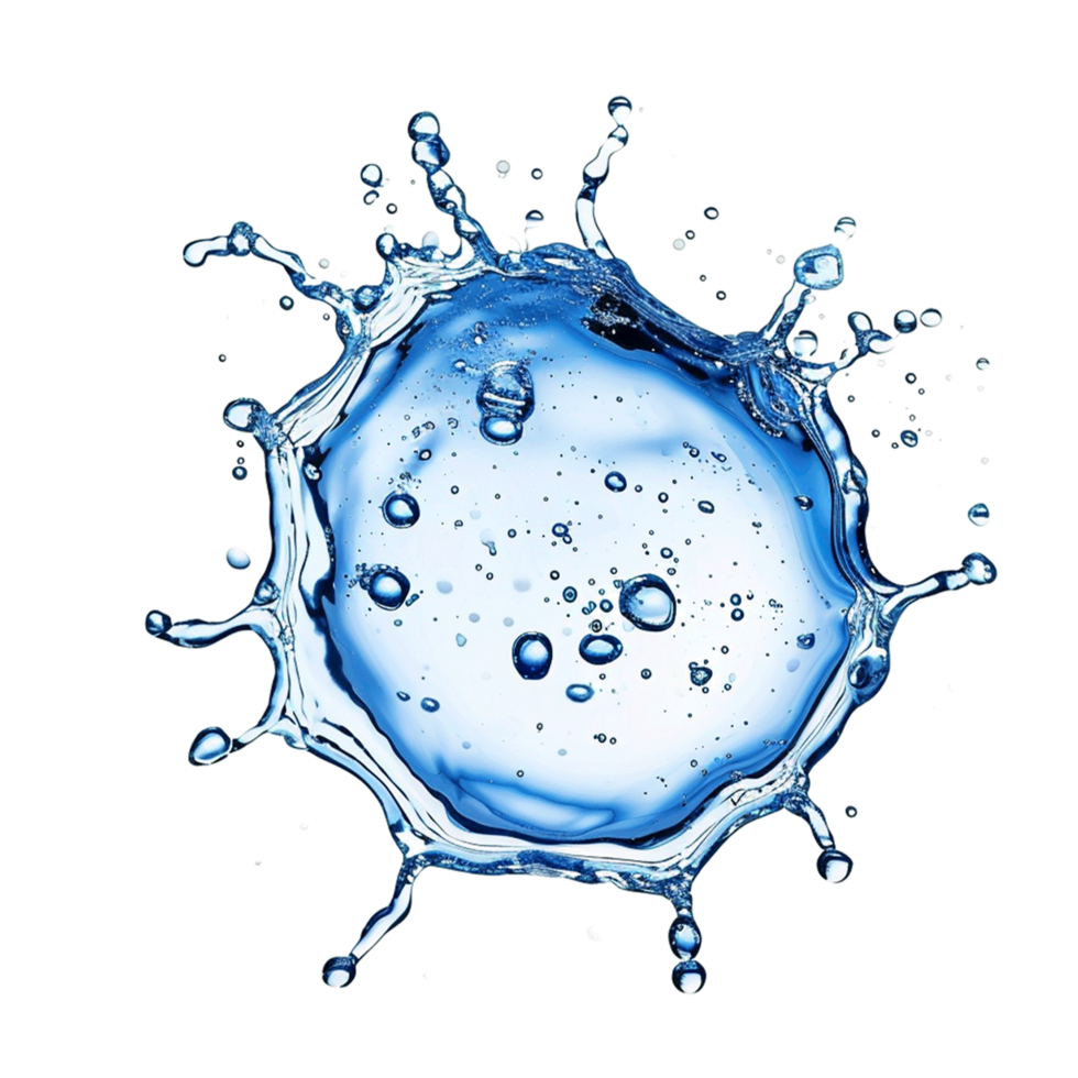 Liquid water splash droplet splatter png