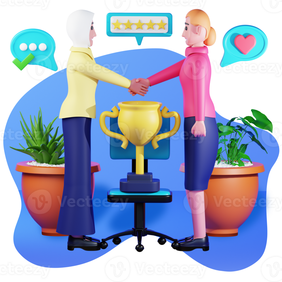 Business deal 3d illustration png
