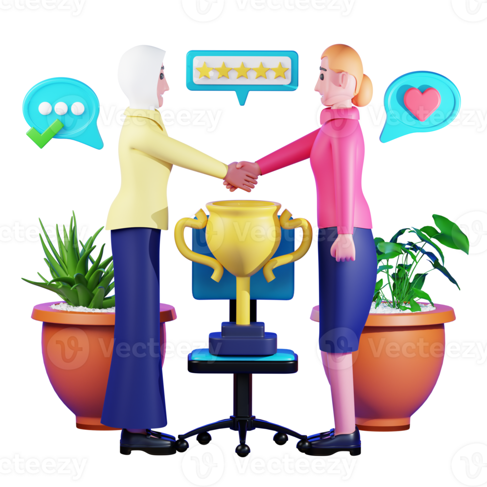 Business deal 3d illustration png