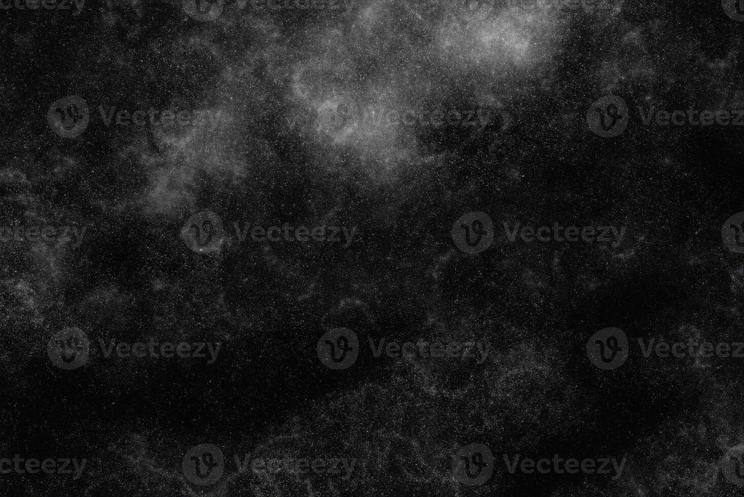 Monochrome Dust Overlay, Abstract Grunge Texture with Particle Effect, Isolated on Black Background photo