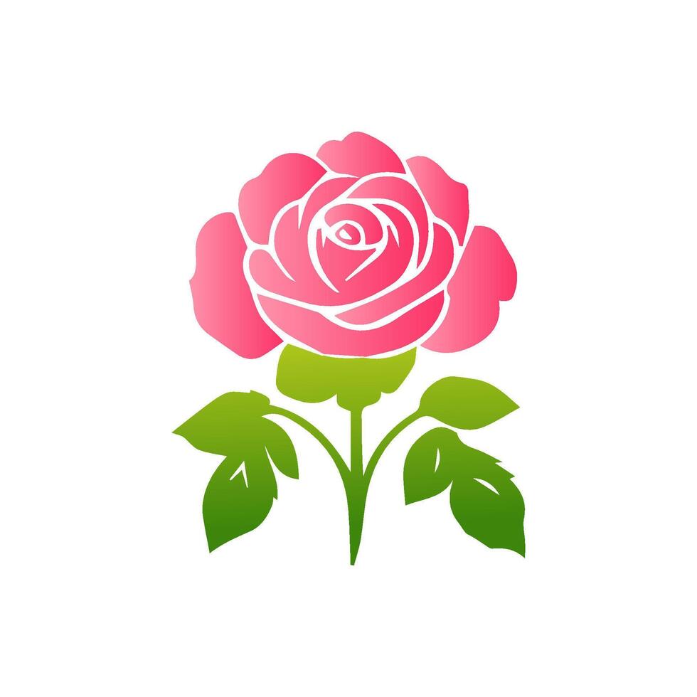 Pink rose flowers, floral decorated with gorgeous multicolored blooming flowers and leaves border. Spring botanical flat illustration on white background vector
