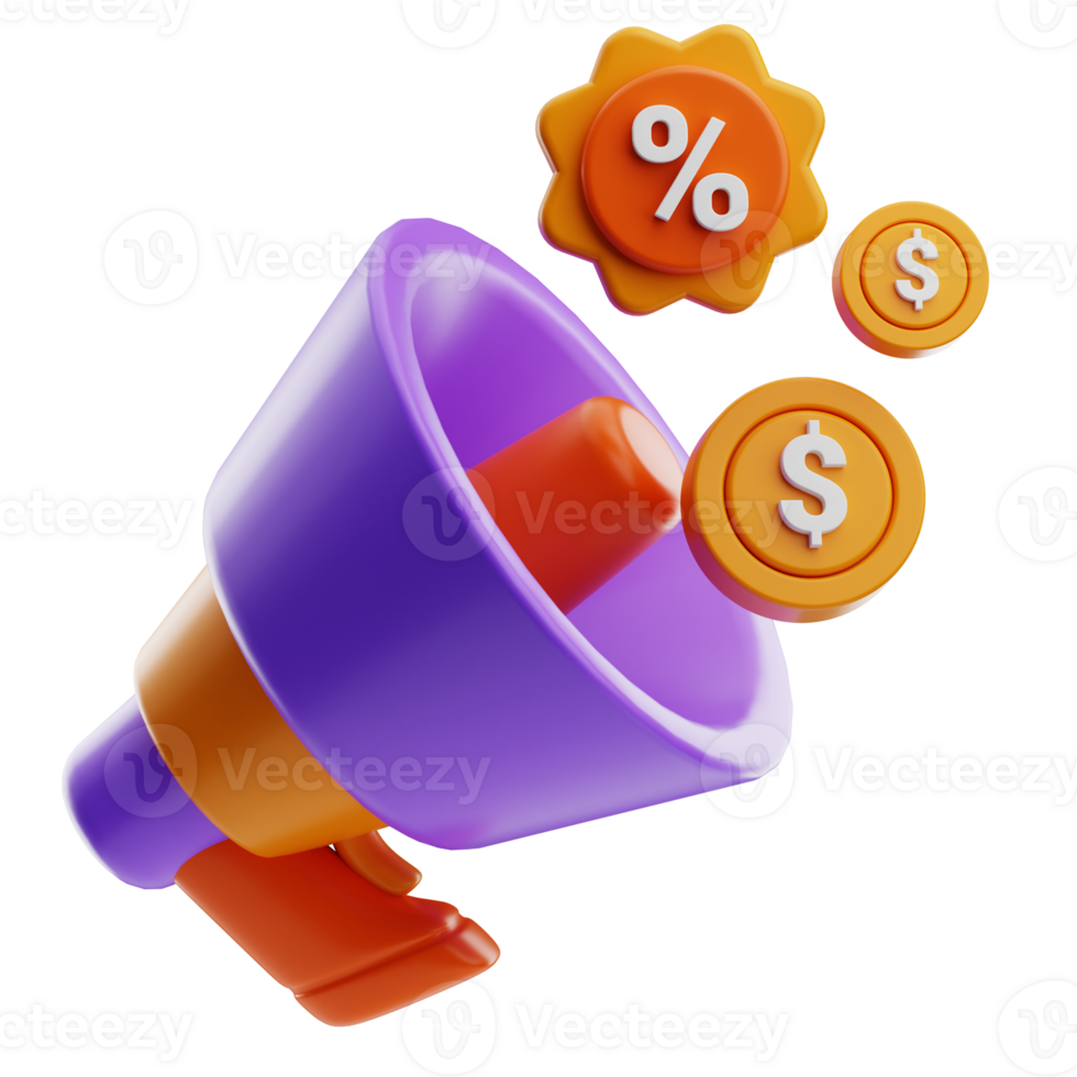 promoção vendas o negócio ilustração 3d png