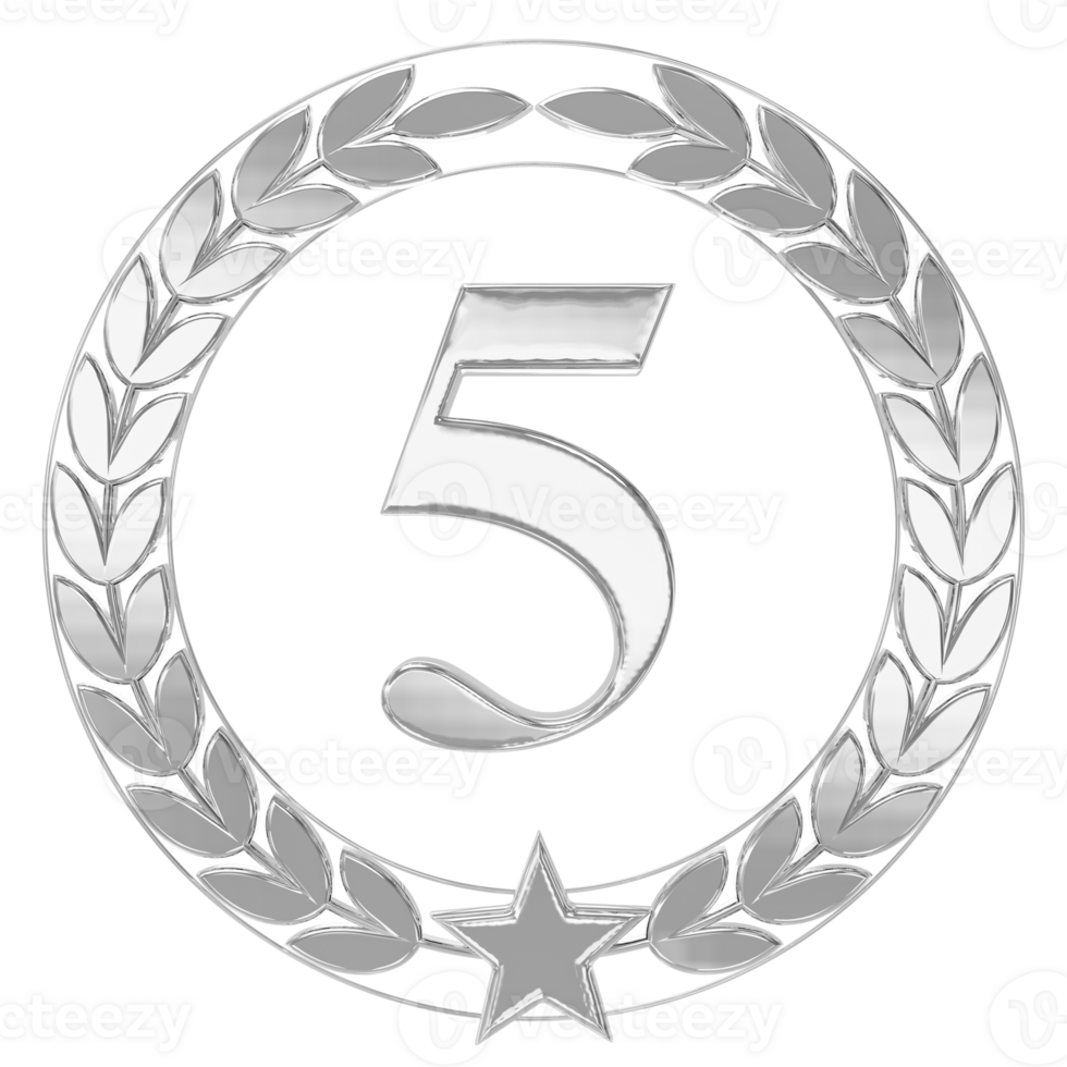 Anniversary Number 5 Silver png