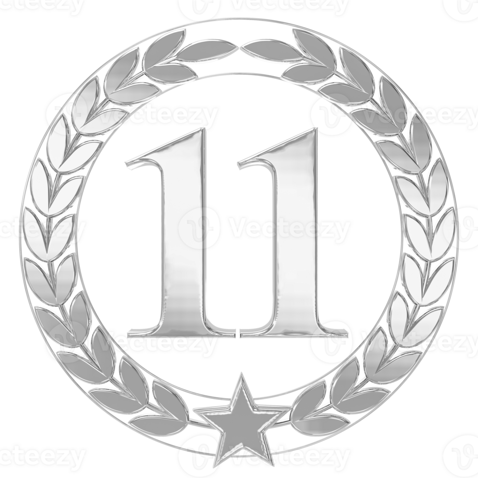 Anniversary Number 11 Silver png