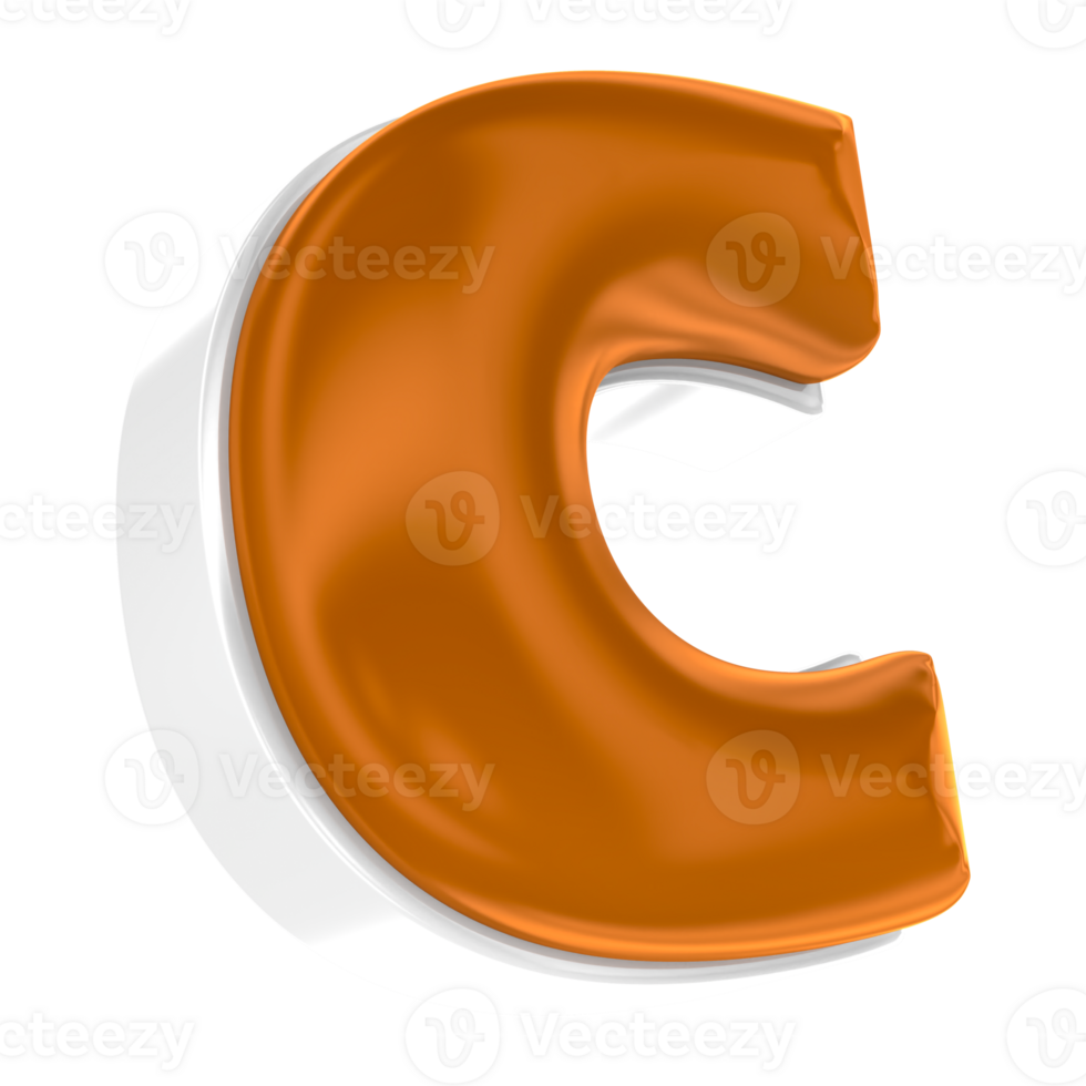 Chocolate alphabet font c 3d render png