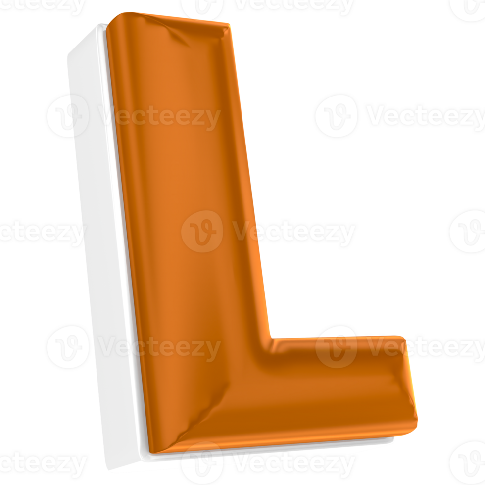 L Font Chocolate 3D Render png