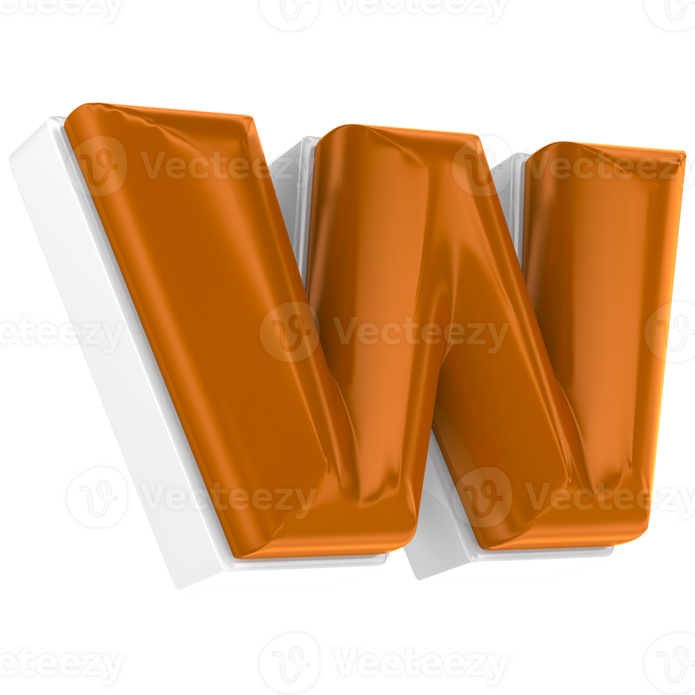 Chocolate alphabet font w 3d render png