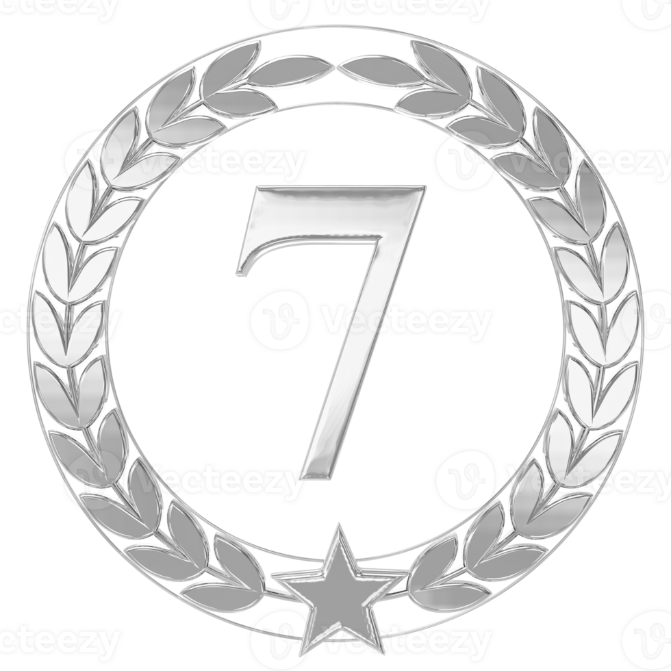 Anniversary Number 7 Silver png