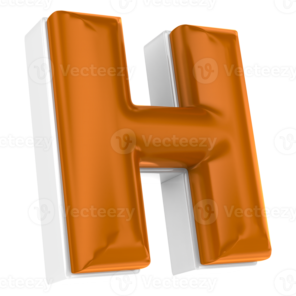 H Font Chocolate 3D Render png