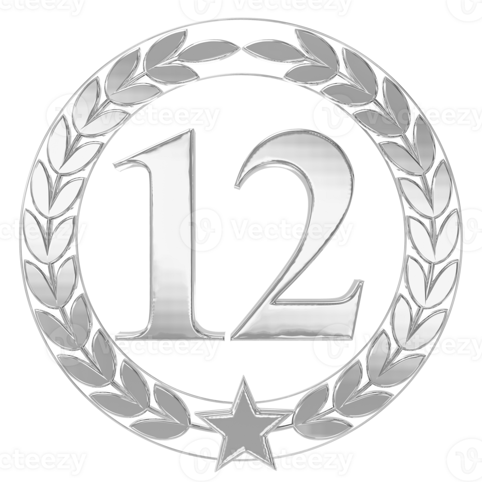 Anniversary Number 12 Silver png