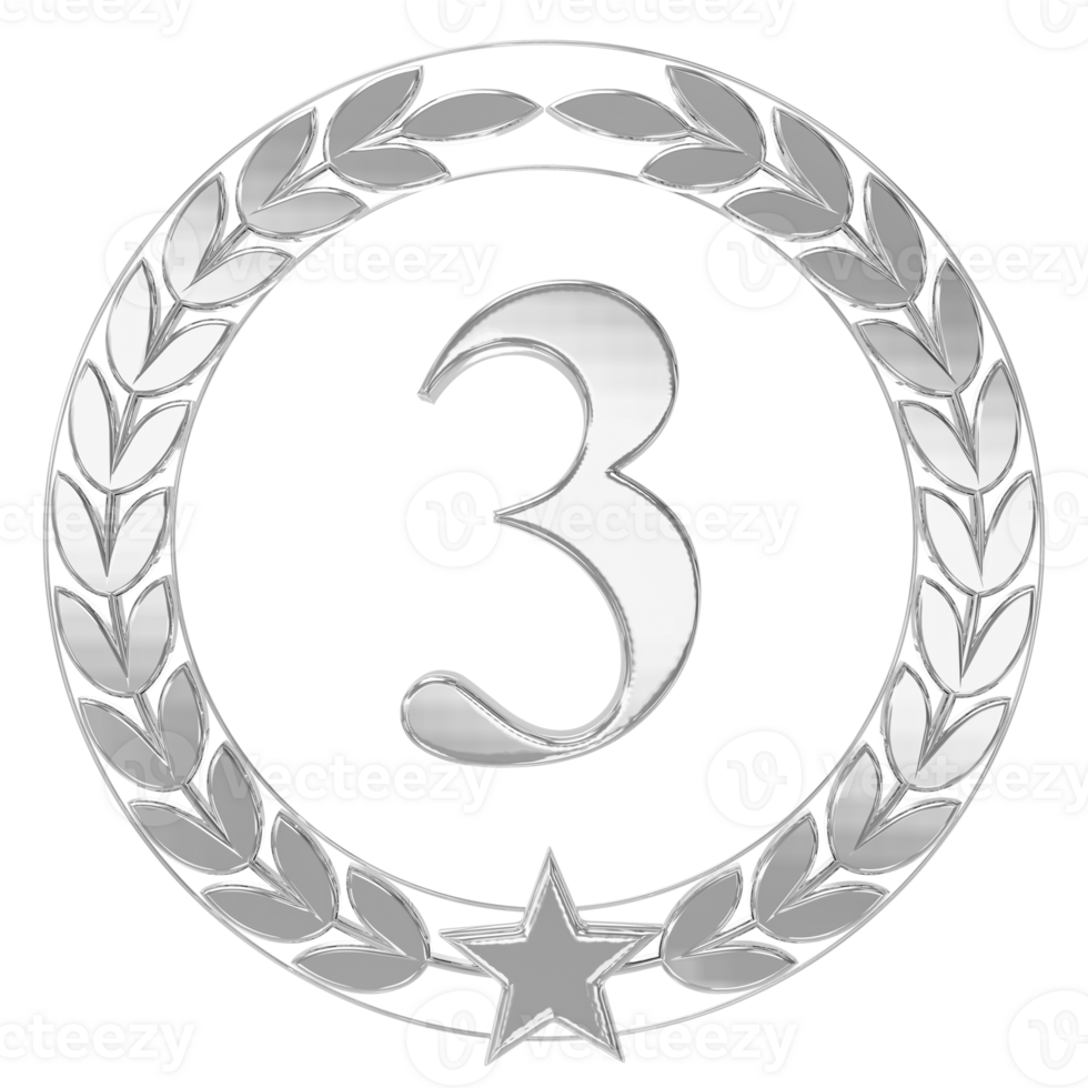 Anniversary Number 3 Silver png