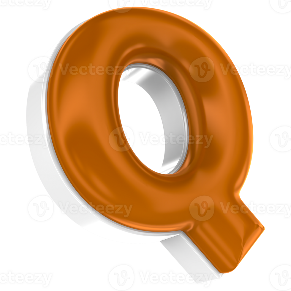 Q Font Chocolate 3D Render png