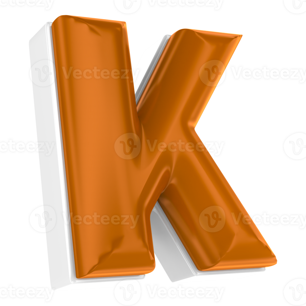 K Font Chocolate 3D Render png