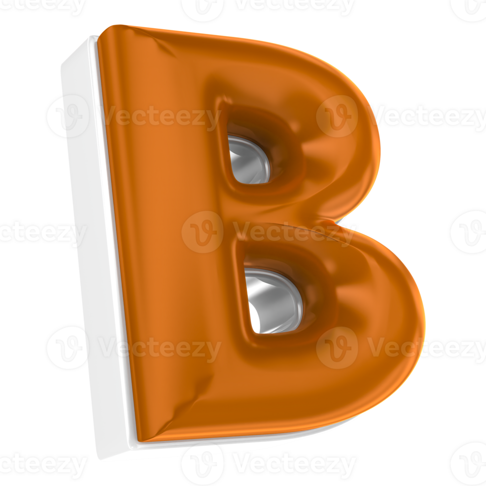 B Font Chocolate 3D Render png